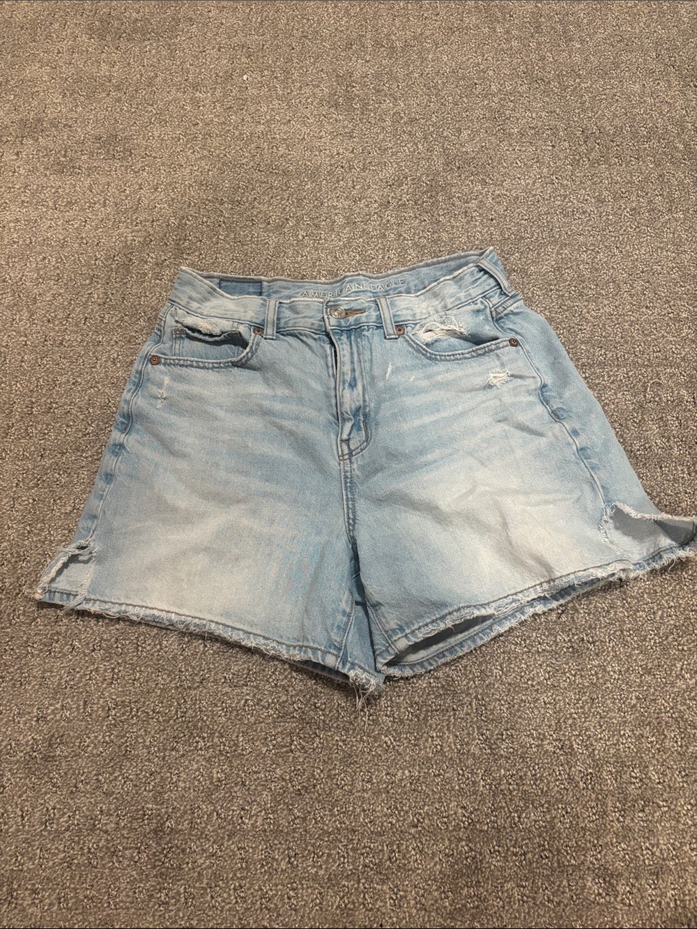 American Eagle Outfitters Light Wash Distressed Denim Shorts